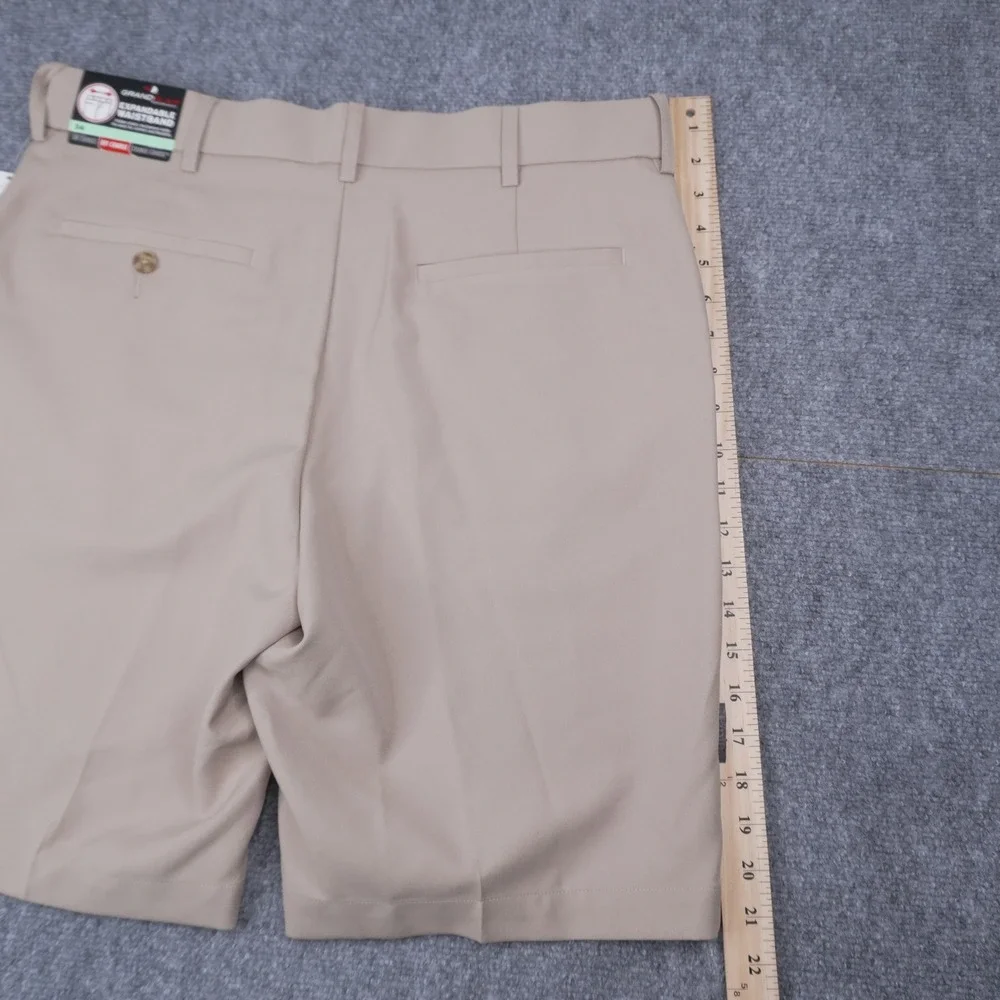 Grand Slam Performance Golf Shorts Men 34 Tan Expandable Waist UPF 50 GSBF8063KO